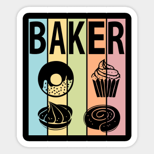 BAKER PASTEL COLORS DESSERTS PASTRY CHEF BAKING LOVER TRENDY Sticker